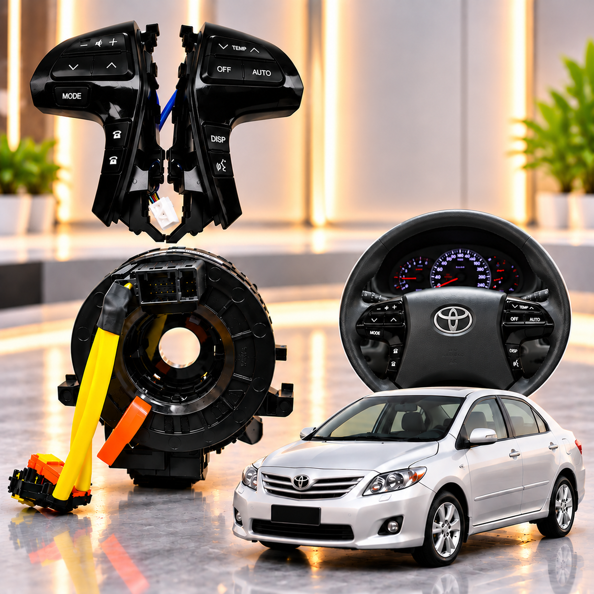 Toyota Corolla Altis Shine Black 2012-2014 Multimedia Buttons With Reel