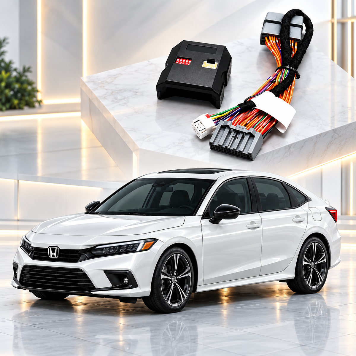 Honda Civic Xi 2022-2026 Grip to Grip Side Mirrors, Window & Sunroof Retractable Kit