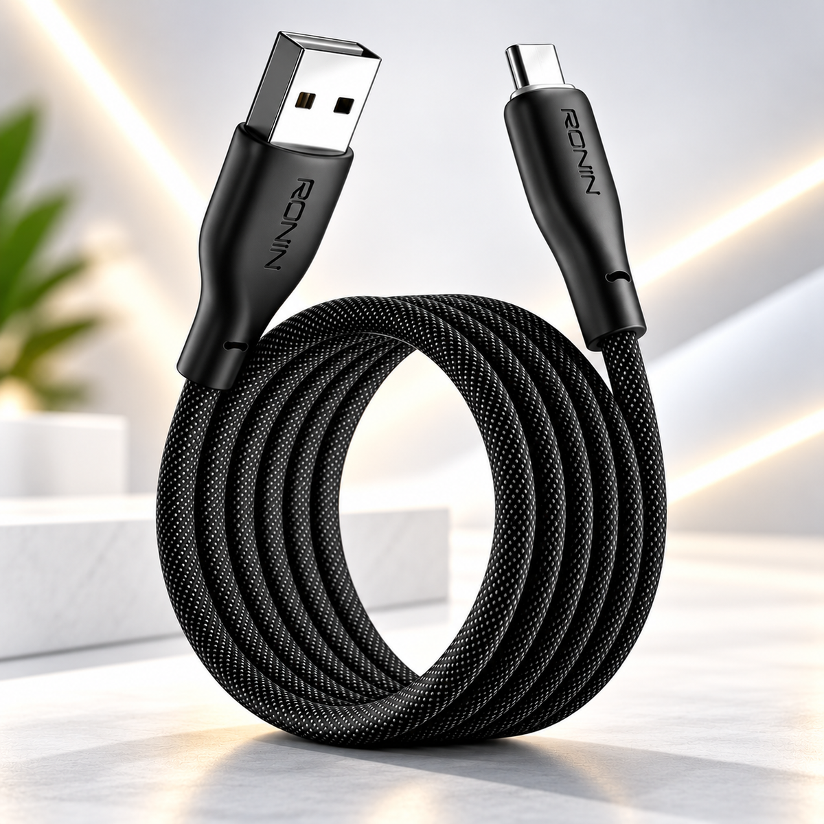 Ronin R-2030 USB To Iphone Cable - Black