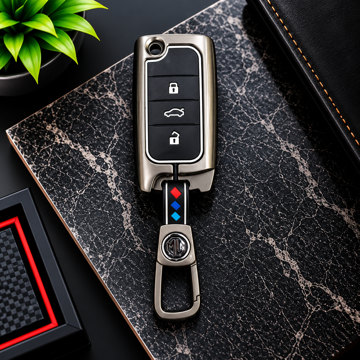MG ZS BMW Style Flip Metal Key Cover - Remote Cover