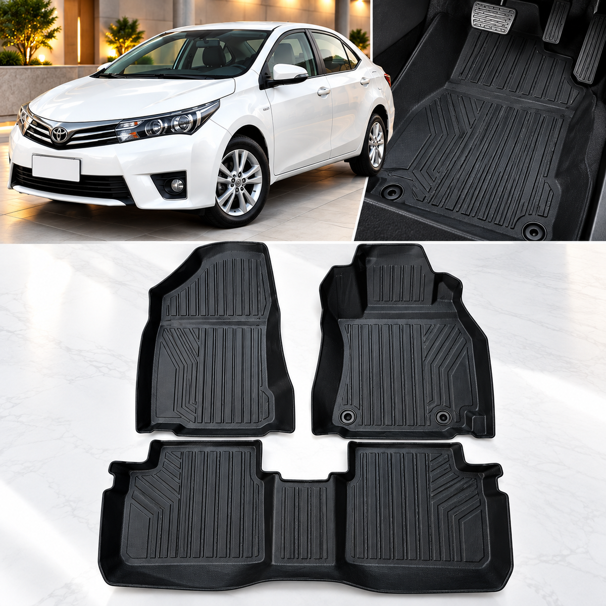 TPE Floor Mats for Toyota Corolla 2015-2017 – Anti-Slip, Waterproof & Easy to Clean*