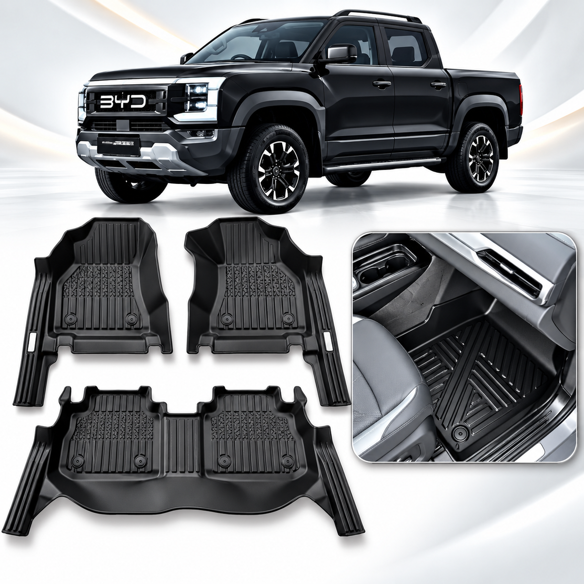 *Custom Fit TXR TPE Floor Mats for BYD Shark – Anti-Slip, Waterproof & Easy to Clean*