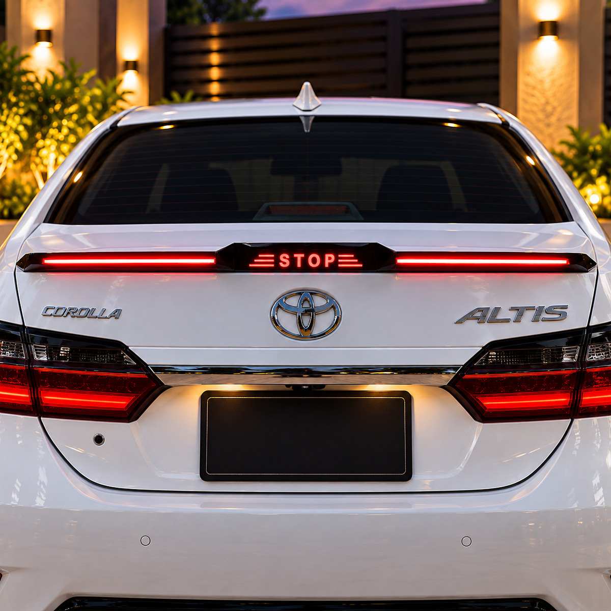 Stop Logo Universal Car Spoiler LED Brake Light Strip 3 Pcs