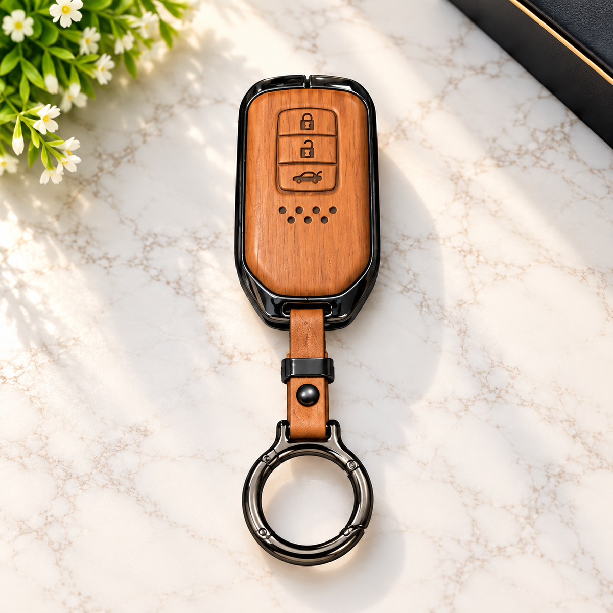 Honda Civic X 2016-2021 Metal Leather Key Cover/Key Case/Remote Cover