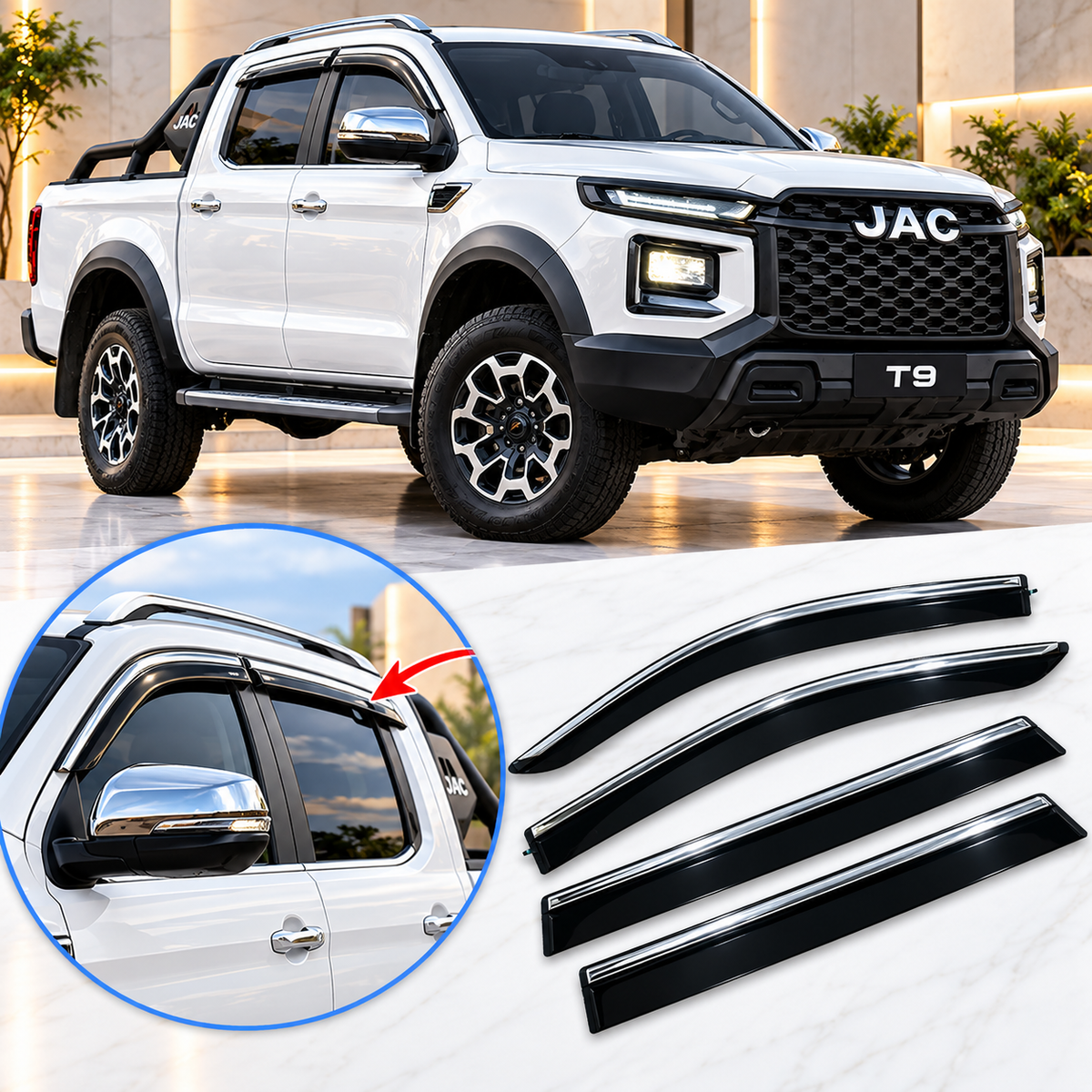 Jac T9 Hunter TXR Air Press Sun Visor With Chrome