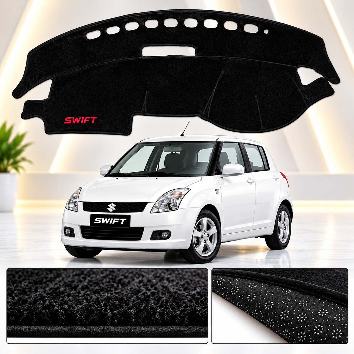 Suzuki Swift 2010-2018 Dashboard Mat Velvet Non-Slip Dash Cover – Custom Fit Sun Protection