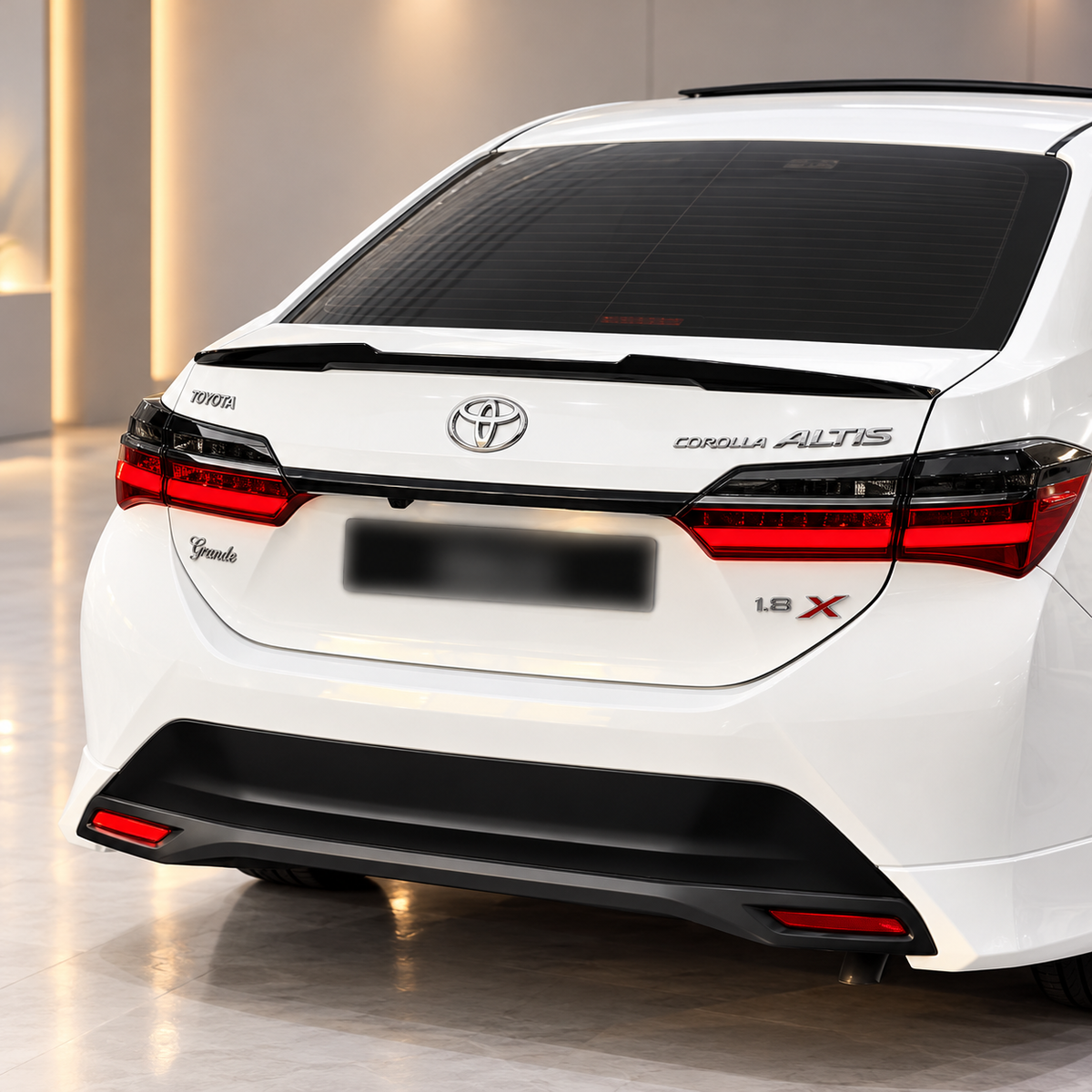 Toyota Corolla 2021-2026 Trunk Spoiler Lip Cut ABS Plastic - Diggi Spoiler Lip Cut ABS Plastic