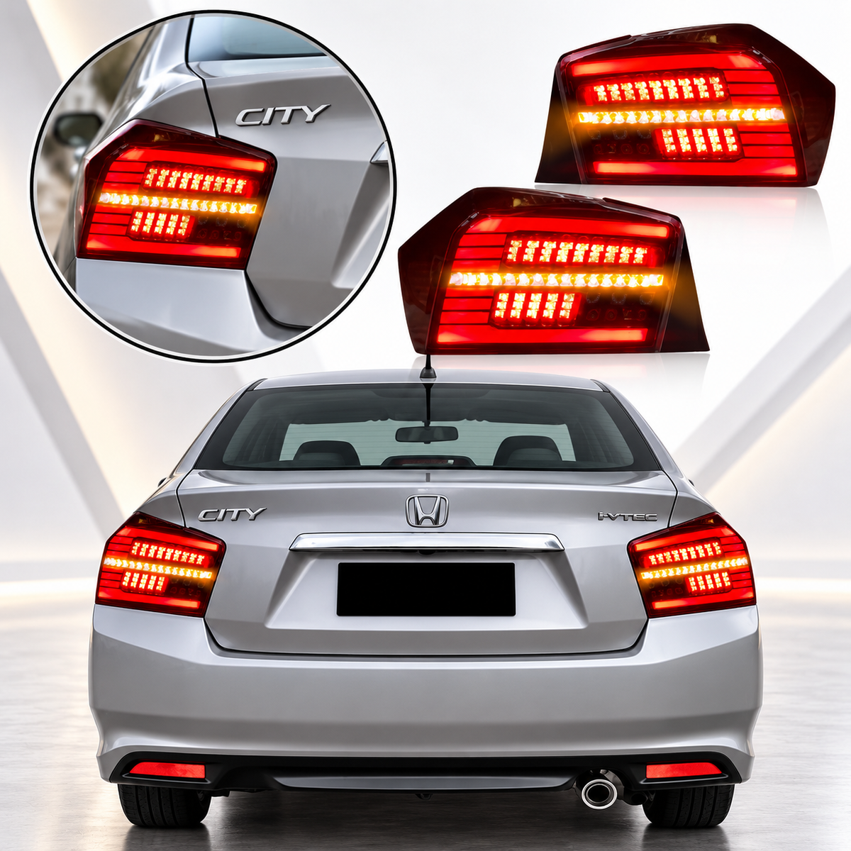 Honda City 2015-2020 Lava Style Tail Lamps V2 Rear Lamps - Back Lights